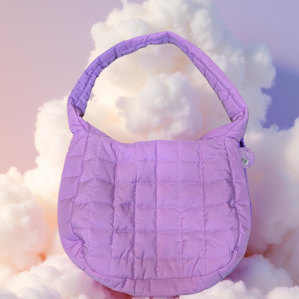 Quilted Lavender Shoulder Bag